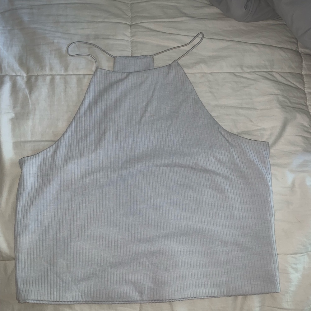 Me To We light blue crop top